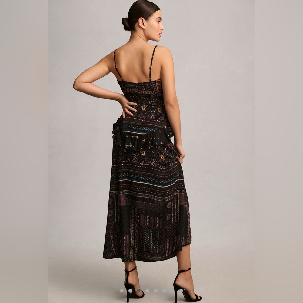 Anthropologie Let Me Be Sheer Printed V-Neck Midi Dress, Various Sizes, NWT - Picture 5 of 9